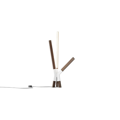 Bang LED Table Lamp in American Walnut/White.