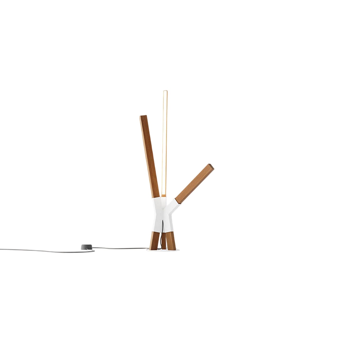 Bang LED Table Lamp in Heart Pine (Reclaimed)/White.