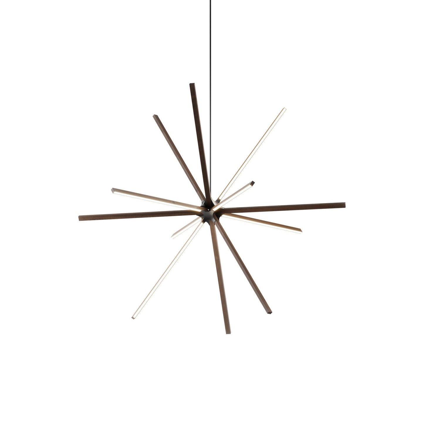 Boom Big LED Chandelier in American Walnut/Blackened.