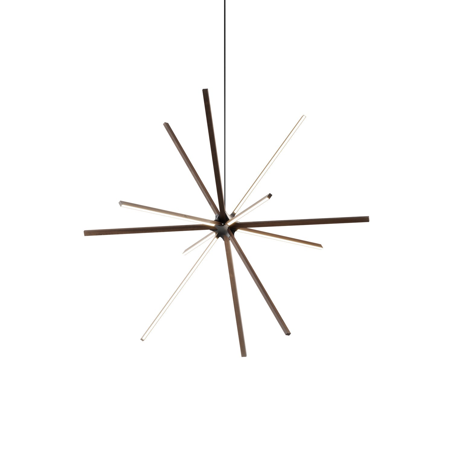 Boom Big LED Chandelier in American Walnut/Blackened.