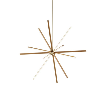 Boom Big LED Chandelier in Heart Pine (Reclaimed)/Brushed Brass.