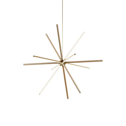 Boom Big LED Chandelier in Maple/Brushed Brass.