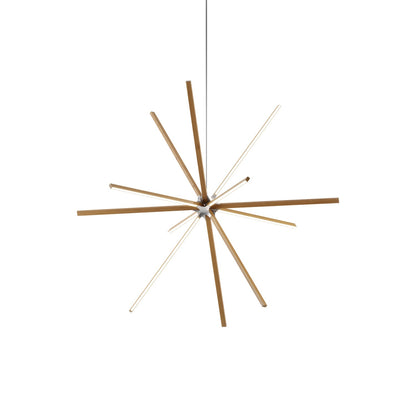 Boom Big LED Chandelier in Heart Pine (Reclaimed)/Brushed Nickel.