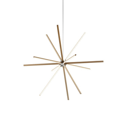 Boom Big LED Chandelier in Maple/Brushed Nickel.