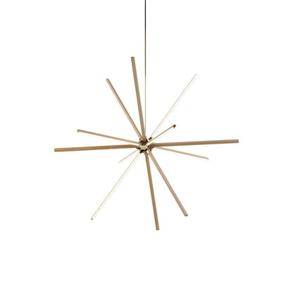 Boom Big LED Chandelier in Maple/Polished Brass.