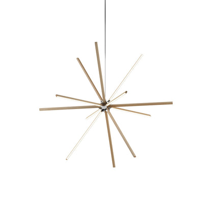Boom Big LED Chandelier in Maple/Polished Nickel.