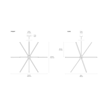 Boom Big LED Chandelier - line drawing.