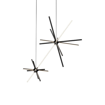 Boom Double LED Chandelier in Ebonized Oak/Blackened.