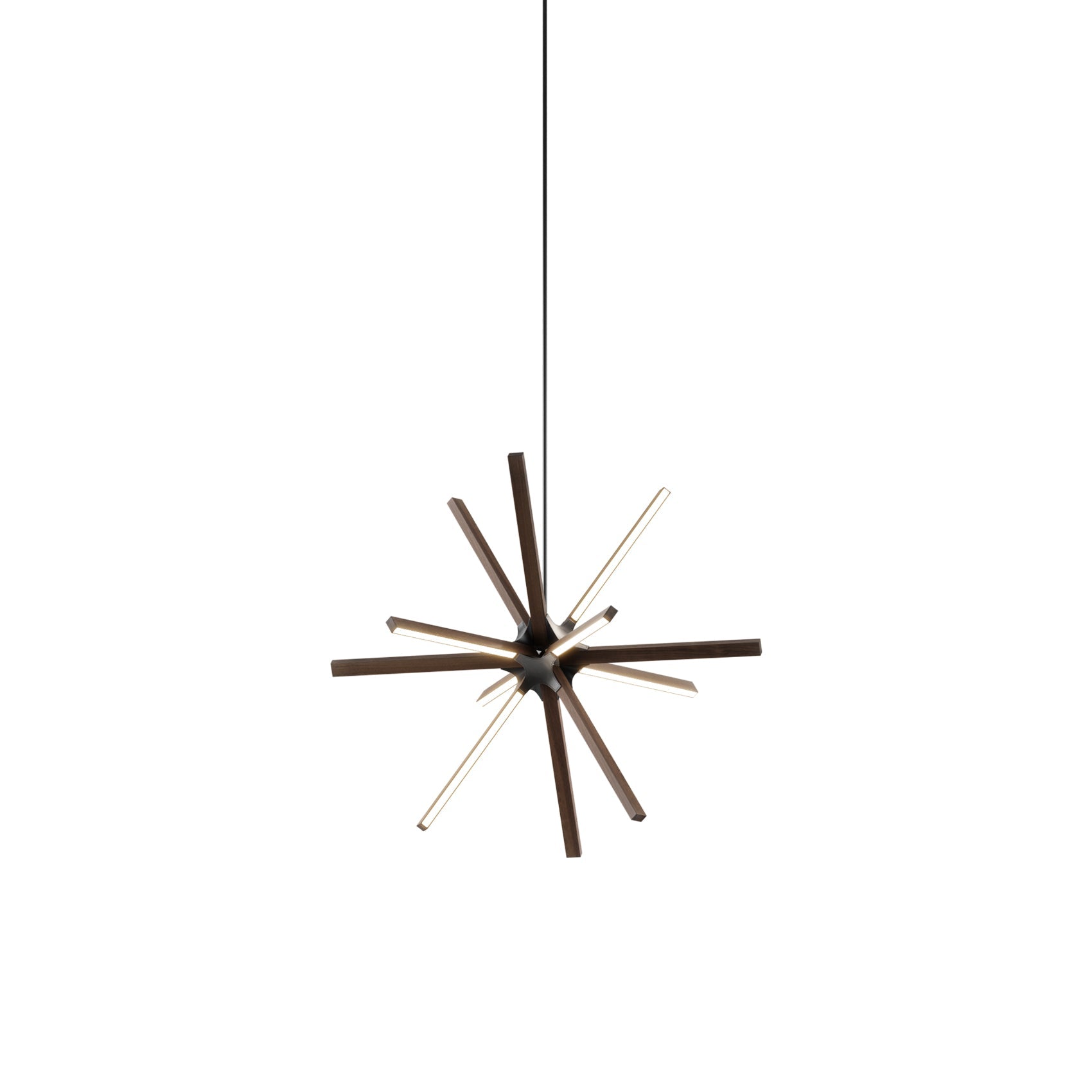 Boom Little LED Chandelier in American Walnut/Blackened.
