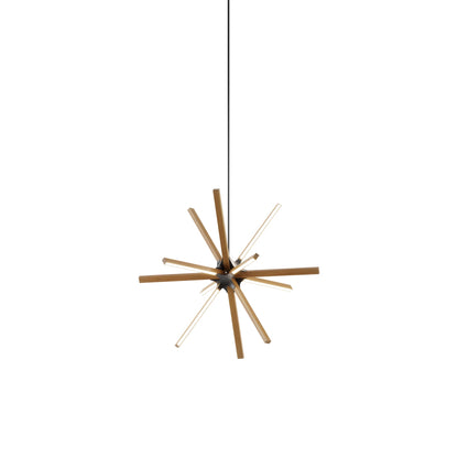 Boom Little LED Chandelier in Heart Pine (Reclaimed)/Blackened.