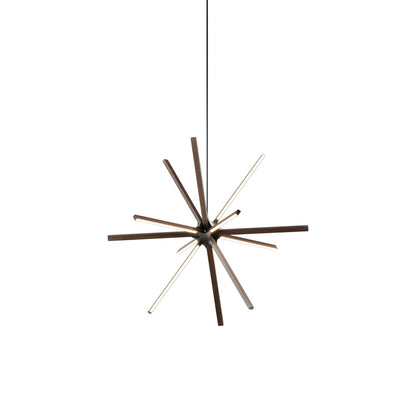 Boom Middle LED Chandelier in American Walnut/Blackened.