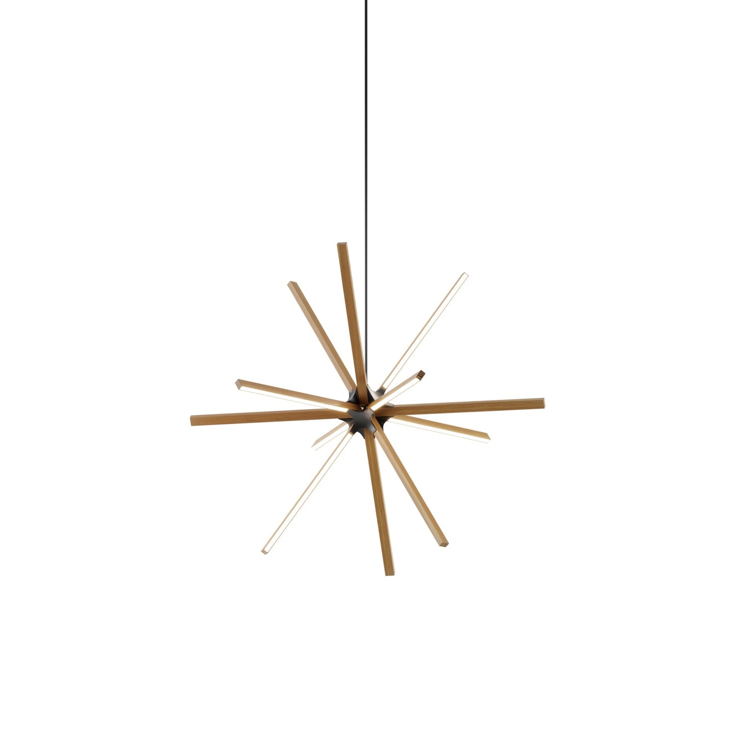 Boom Middle LED Chandelier in Heart Pine (Reclaimed)/Blackened.