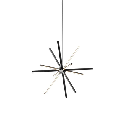Boom Middle LED Chandelier in Ebonized Oak/Brushed Nickel.