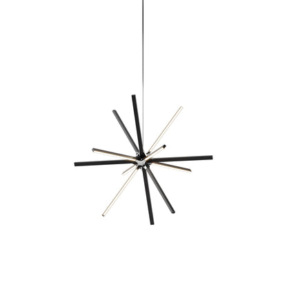 Boom Middle LED Chandelier in Ebonized Oak/Polished Nickel.