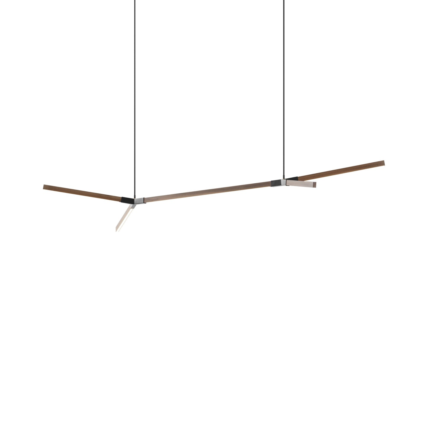 Bough Big Double LED Pendant Light in American Walnut/Blackened.