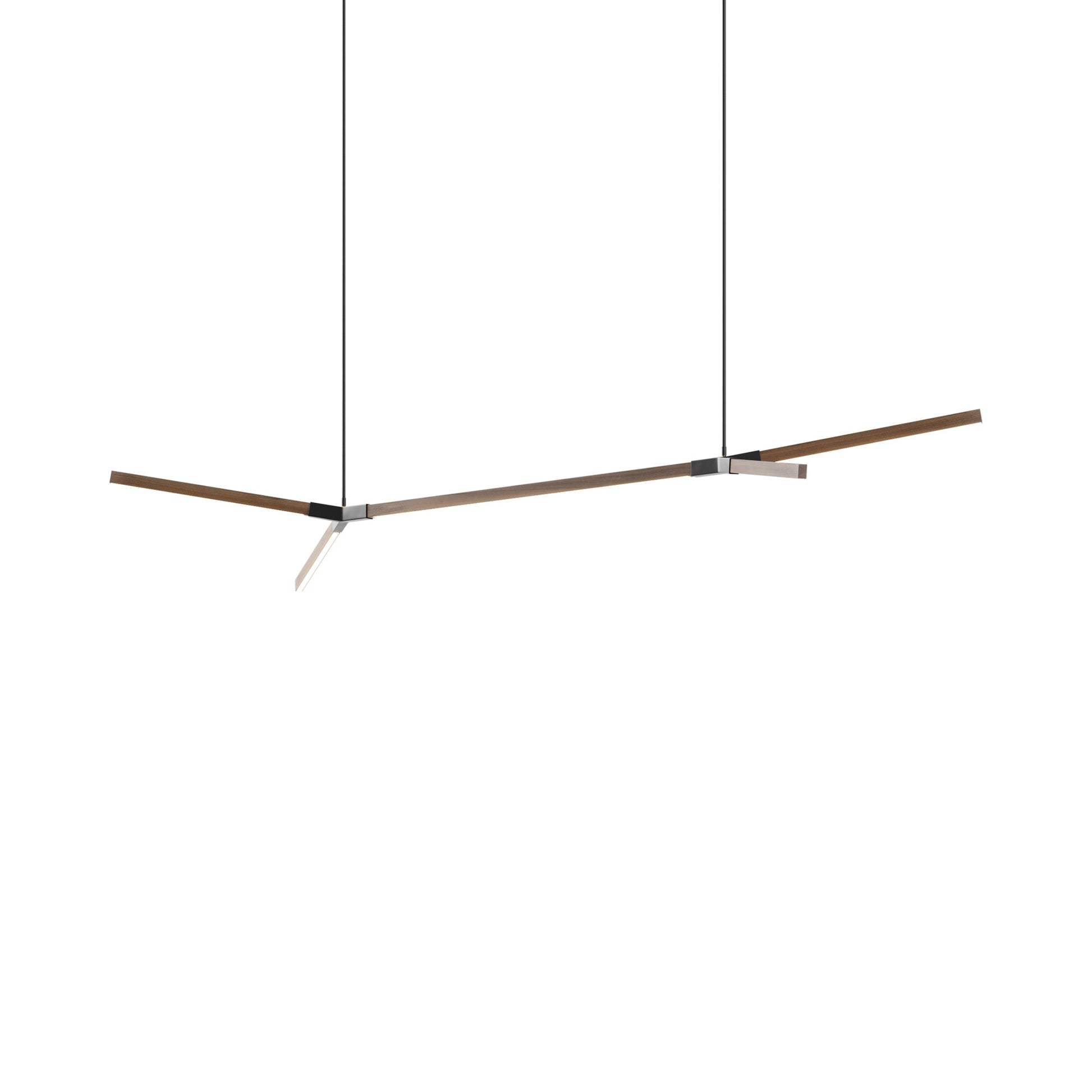Bough Big Double LED Pendant Light in American Walnut/Blackened.