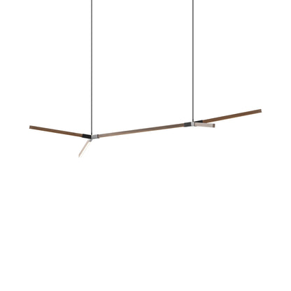 Bough Big Double LED Pendant Light in American Walnut/Blackened.