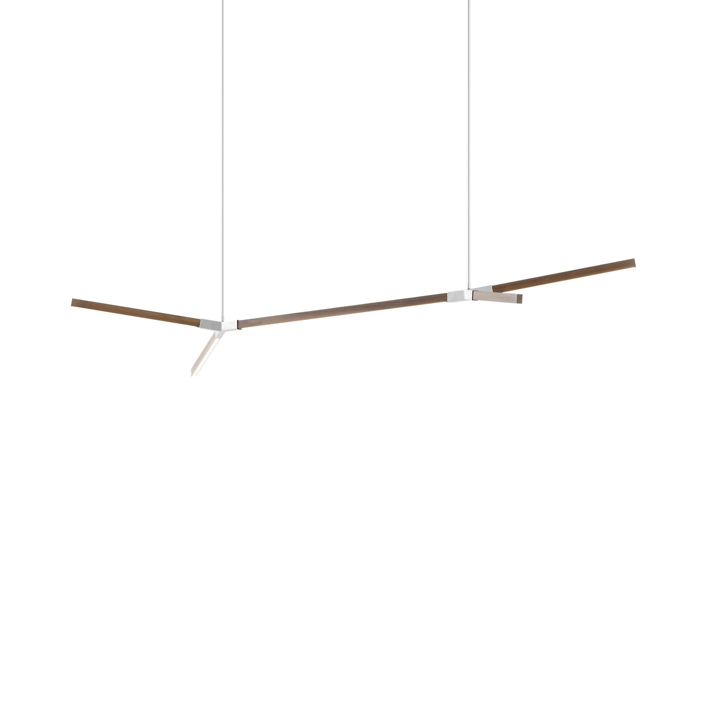 Bough Big Double LED Pendant Light in American Walnut/Brushed Nickel.