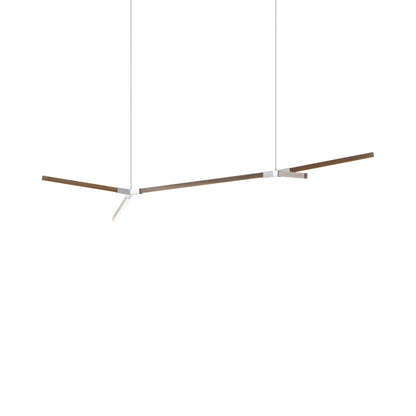 Bough Big Double LED Pendant Light in American Walnut/Brushed Nickel.