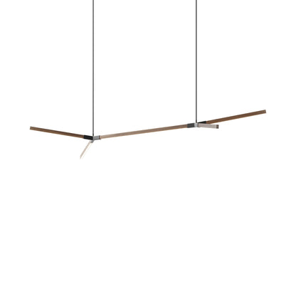 Bough Big Double LED Pendant Light in American Walnut/Matte Black.