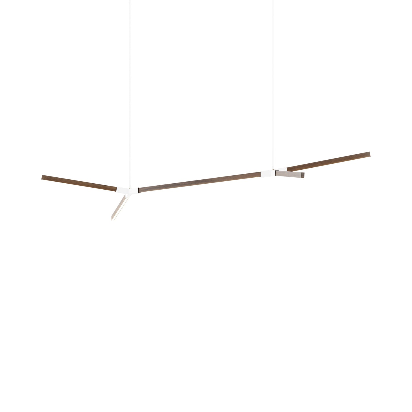 Bough Big Double LED Pendant Light in American Walnut/White.