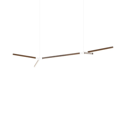 Bough Big Double LED Pendant Light in American Walnut/White.