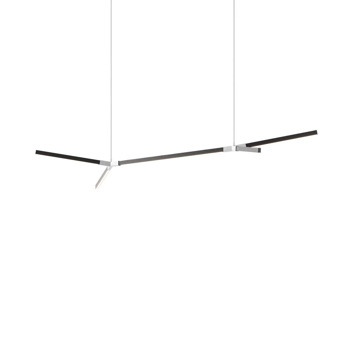 Bough Big Double LED Pendant Light in Ebonized Oak/Brushed Nickel.