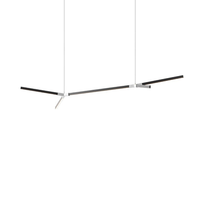 Bough Big Double LED Pendant Light in Ebonized Oak/Brushed Nickel.