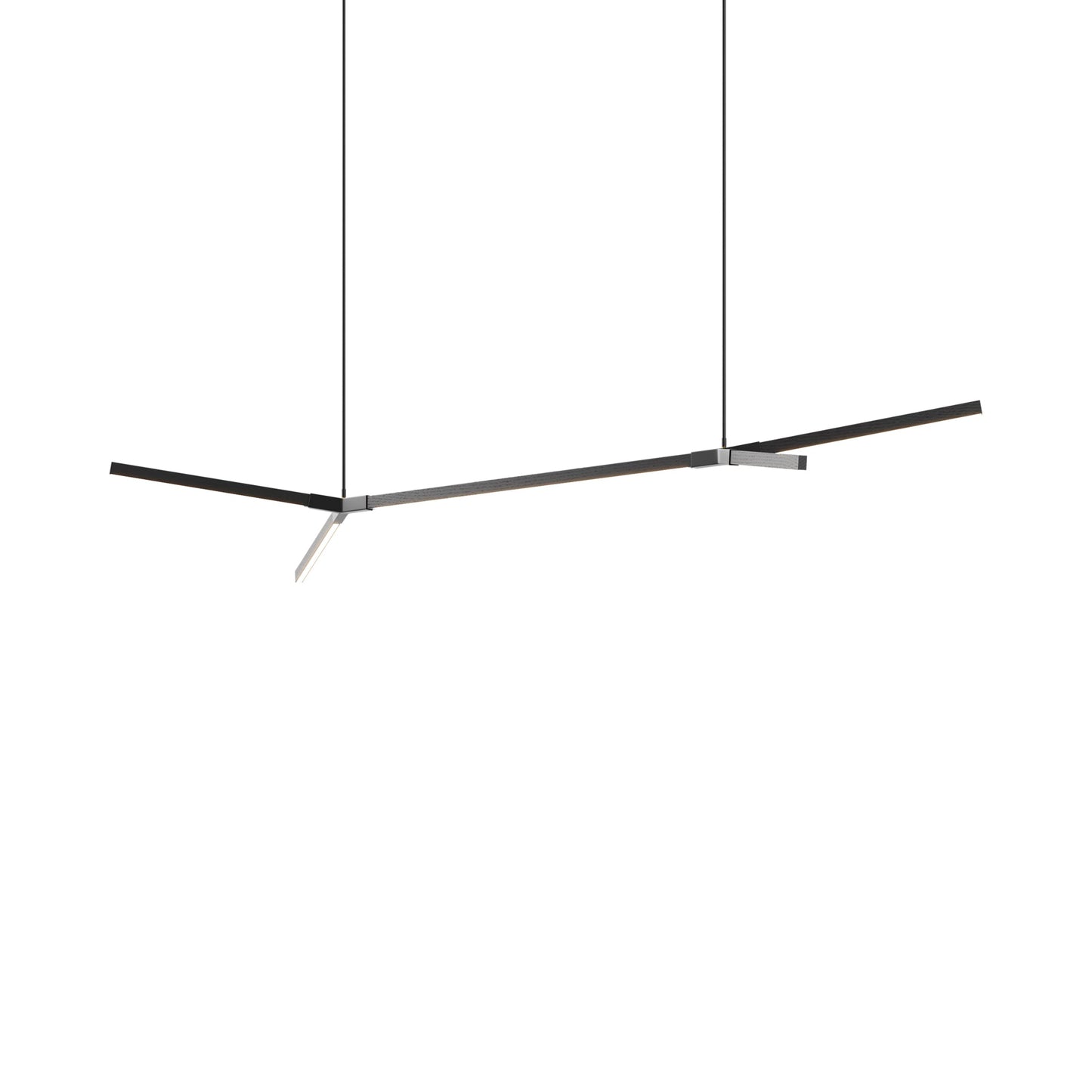 Bough Big Double LED Pendant Light in Ebonized Oak/Matte Black.