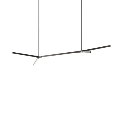 Bough Big Double LED Pendant Light in Ebonized Oak/Matte Black.