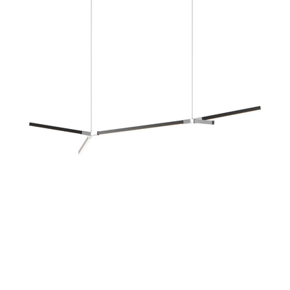 Bough Big Double LED Pendant Light in Ebonized Oak/Polished Nickel.