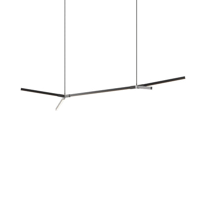 Bough Big Double LED Pendant Light in Ebonized Oak/Slate Grey.