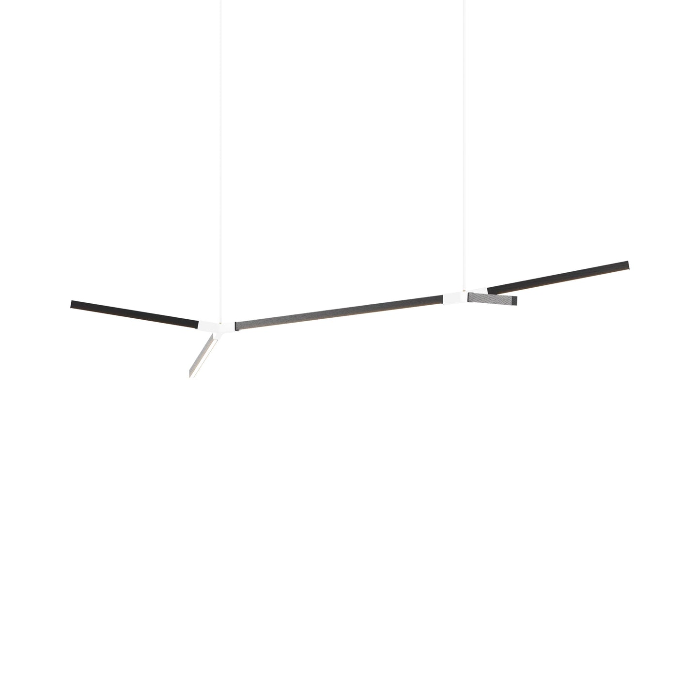 Bough Big Double LED Pendant Light in Ebonized Oak/White.
