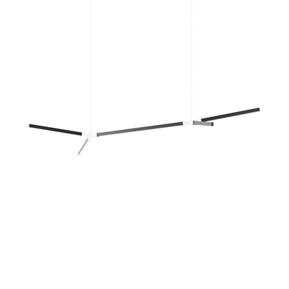 Bough Big Double LED Pendant Light in Ebonized Oak/White.