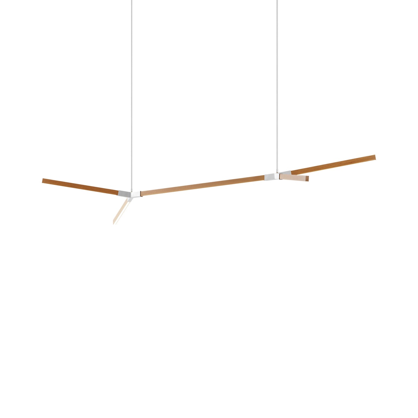 Bough Big Double LED Pendant Light in Heart Pine (Reclaimed)/Brushed Nickel.