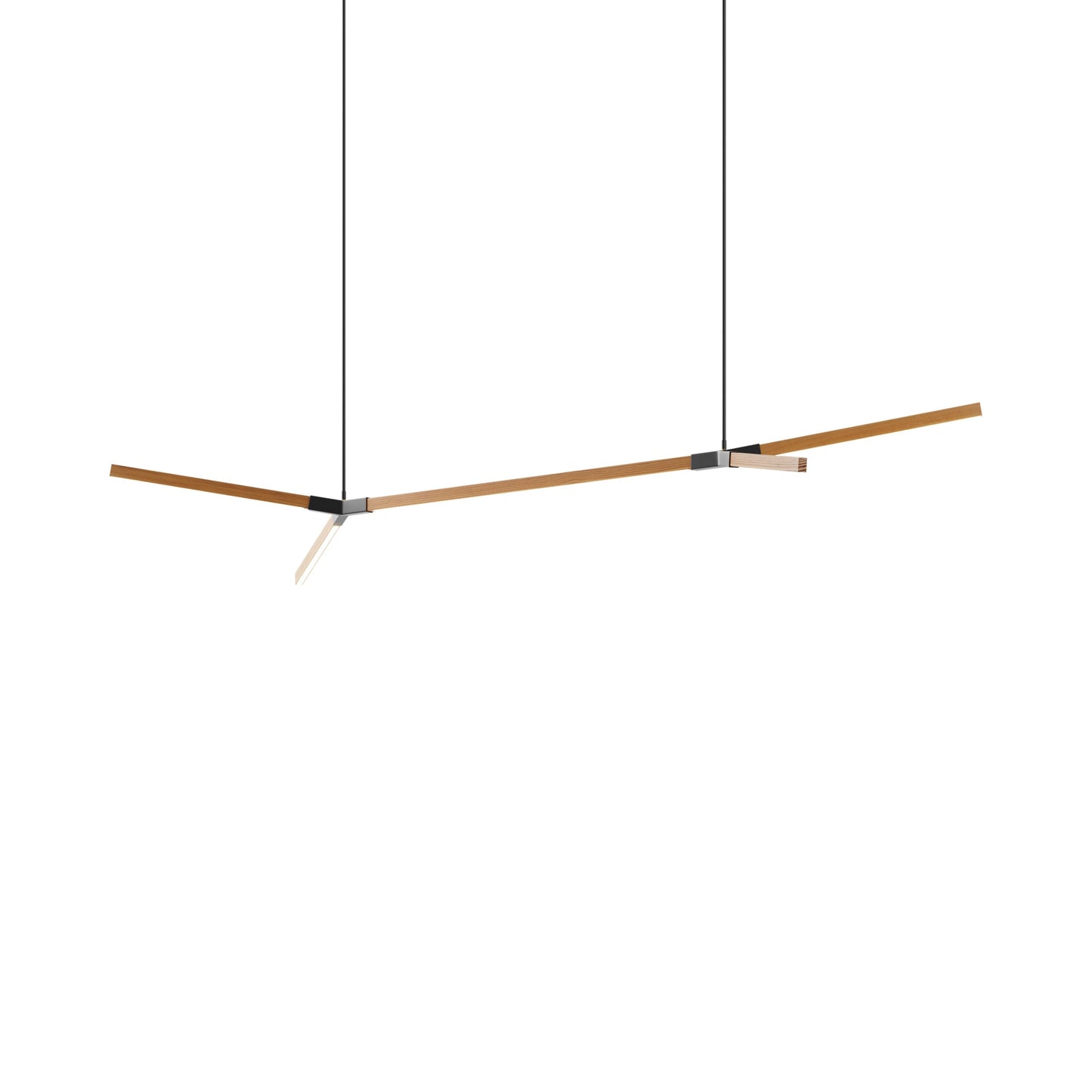 Bough Big Double LED Pendant Light in Heart Pine (Reclaimed)/Matte Black.