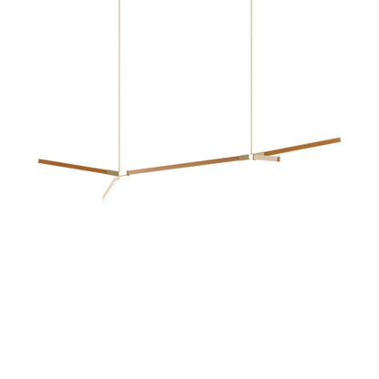 Bough Big Double LED Pendant Light in Heart Pine (Reclaimed)/Polished Brass.