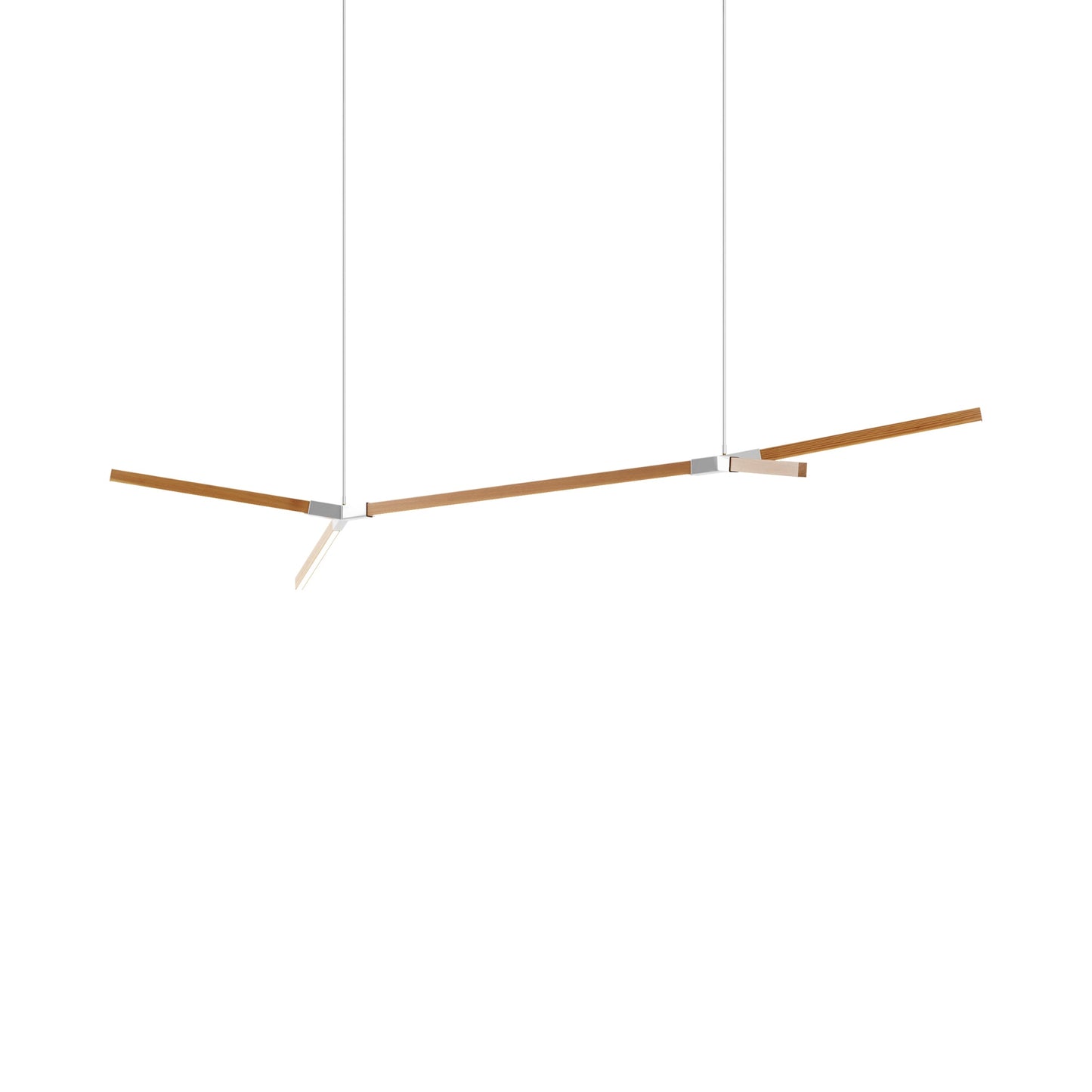 Bough Big Double LED Pendant Light in Heart Pine (Reclaimed)/Polished Nickel.