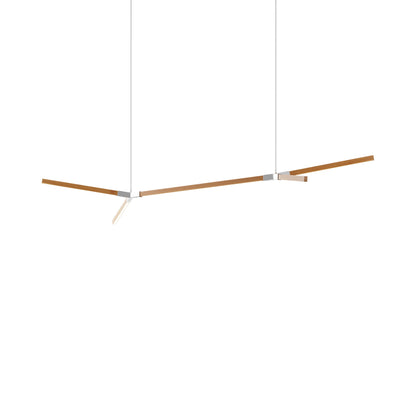 Bough Big Double LED Pendant Light in Heart Pine (Reclaimed)/Polished Nickel.