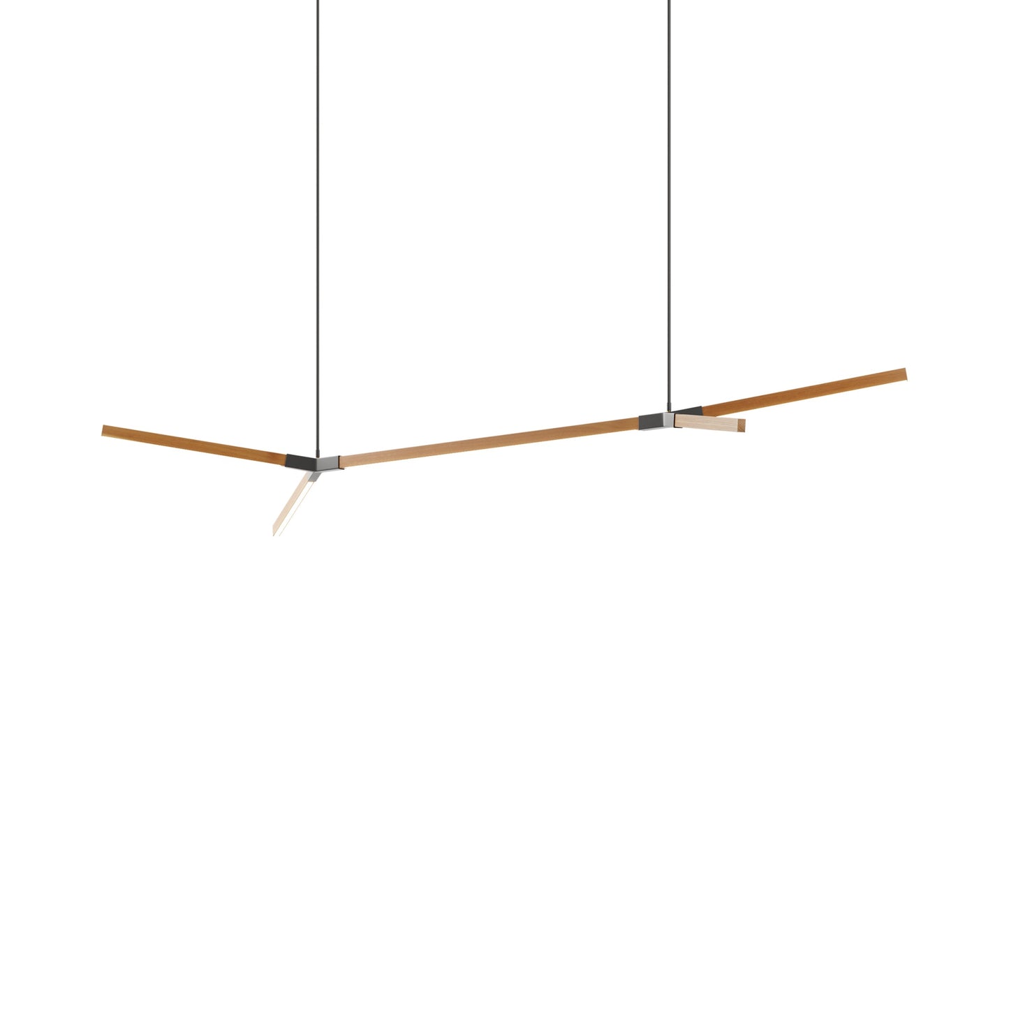 Bough Big Double LED Pendant Light in Heart Pine (Reclaimed)/Slate Grey.