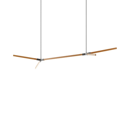 Bough Big Double LED Pendant Light in Heart Pine (Reclaimed)/Slate Grey.