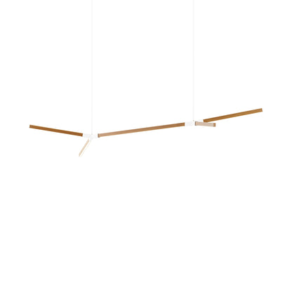 Bough Big Double LED Pendant Light in Heart Pine (Reclaimed)/White.