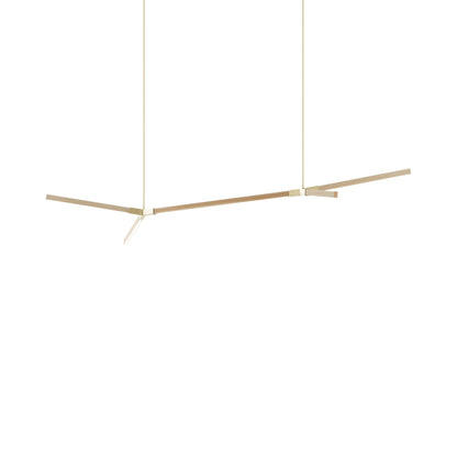 Bough Big Double LED Pendant Light in Maple/Brushed Brass.