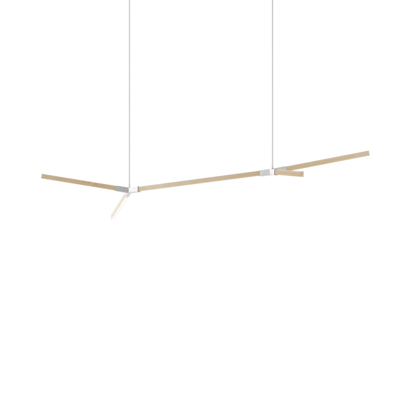 Bough Big Double LED Pendant Light in Maple/Brushed Nickel.