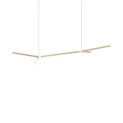 Bough Big Double LED Pendant Light in Maple/Brushed Nickel.