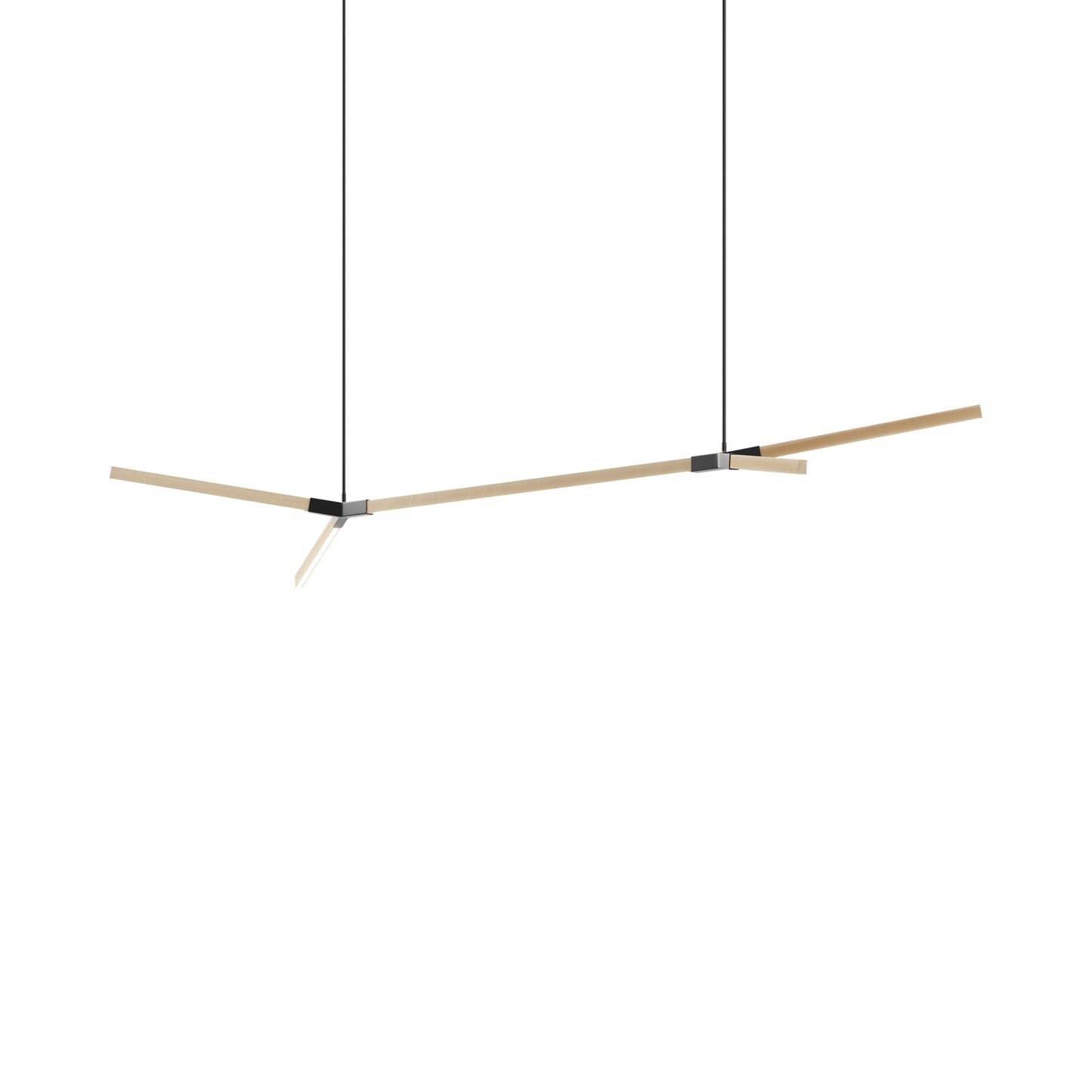 Bough Big Double LED Pendant Light in Maple/Matte Black.