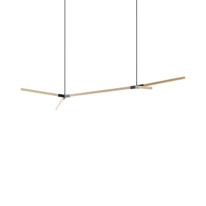 Bough Big Double LED Pendant Light in Maple/Matte Black.