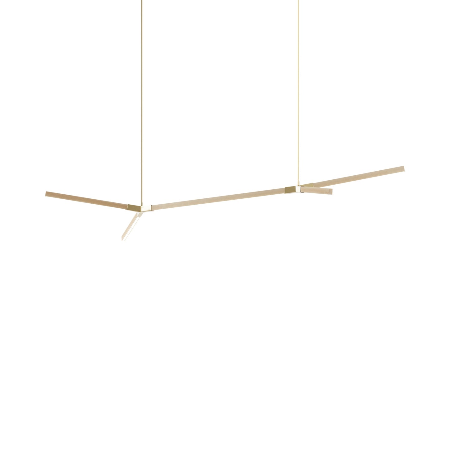 Bough Big Double LED Pendant Light in Maple/Polished Brass.