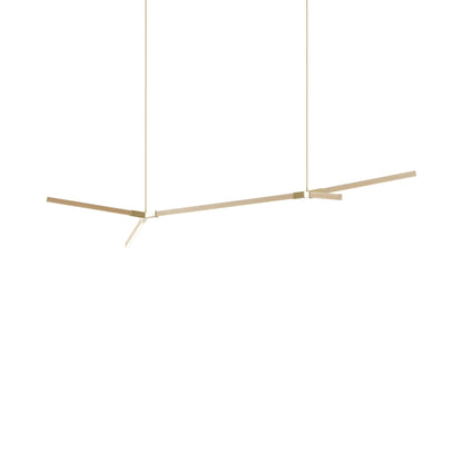 Bough Big Double LED Pendant Light in Maple/Polished Brass.