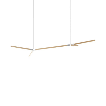 Bough Big Double LED Pendant Light in Maple/Polished Nickel.